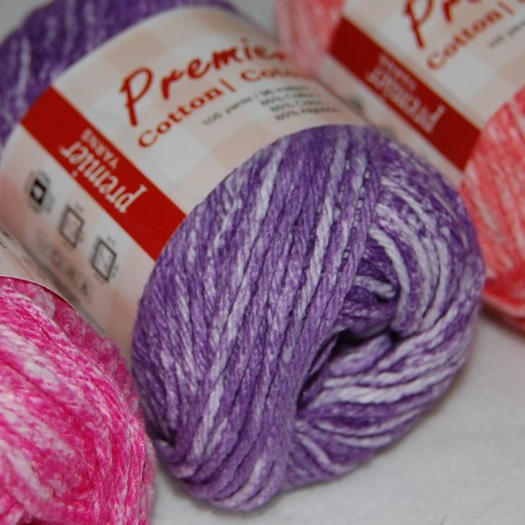 Mixed Lot of 3, #4 Worsted, Premier Yarns, 85% Cotton - Picture 8 of 11